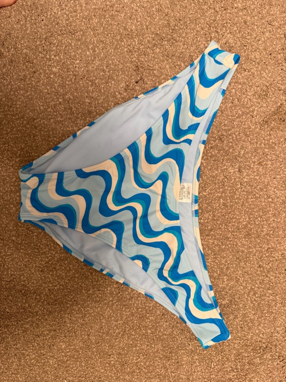 wild fable Blue and Cream Wave Bikini Bottom
